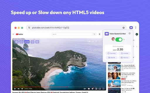 Video Speed Controller – Atur Kecepatan Video HTML5 Gratis - Screenshot 1