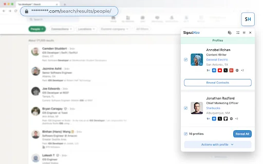 SignalHire: Temukan Email & Nomor Telepon Profesional Gratis - Screenshot 2