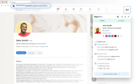 SignalHire: Temukan Email & Nomor Telepon Profesional Gratis - Screenshot 1